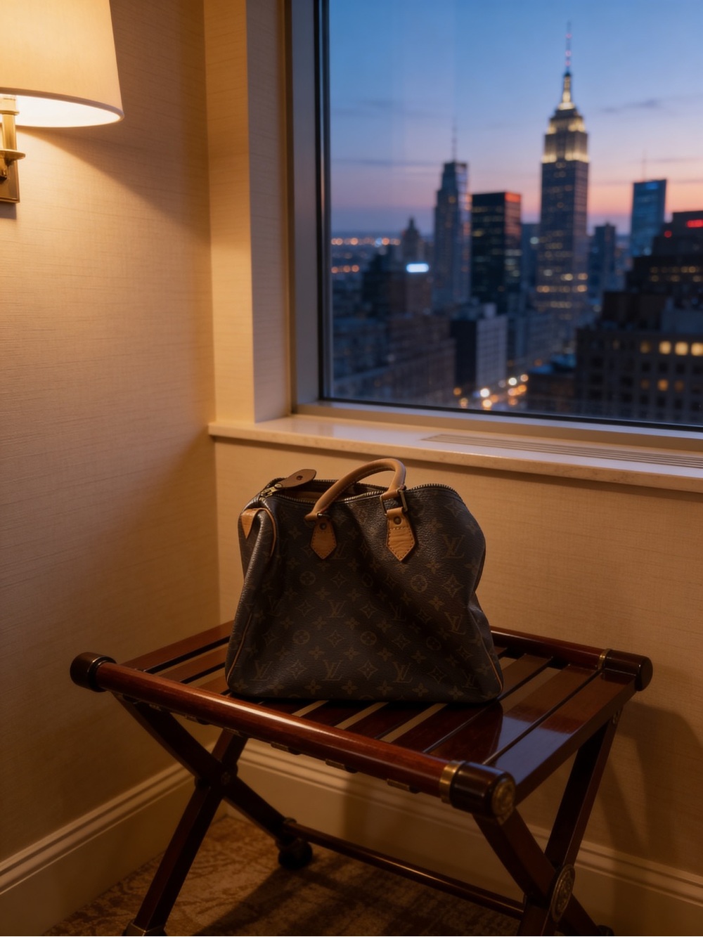 Louis Vuitton Monogram Canvas Satchel with Red-Trim Handles - Picture 5 of 5